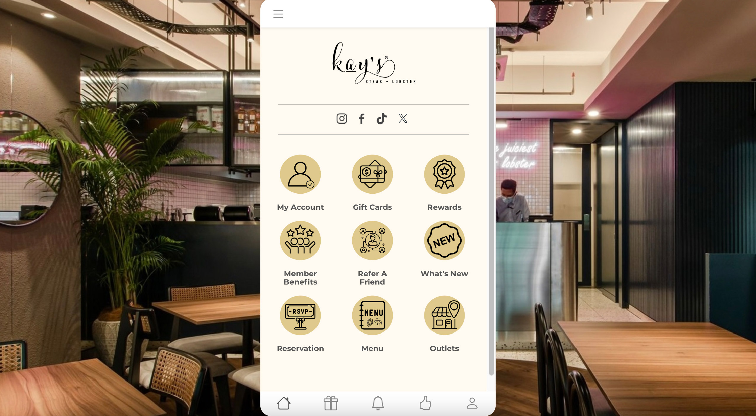 Kay's Steak&Lobster_Customer Portal