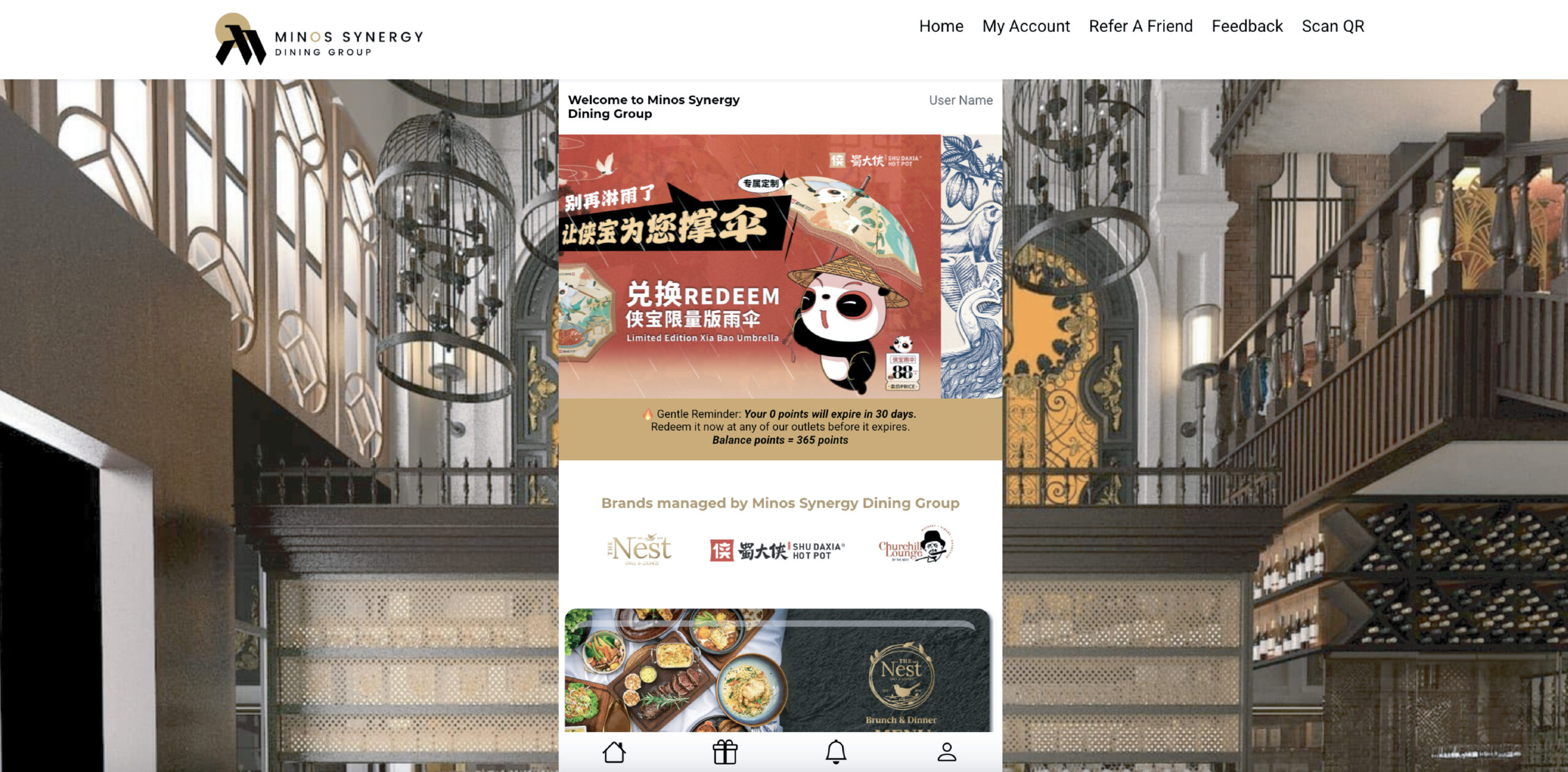 Minos Synergy Dining Group_Customer Portal